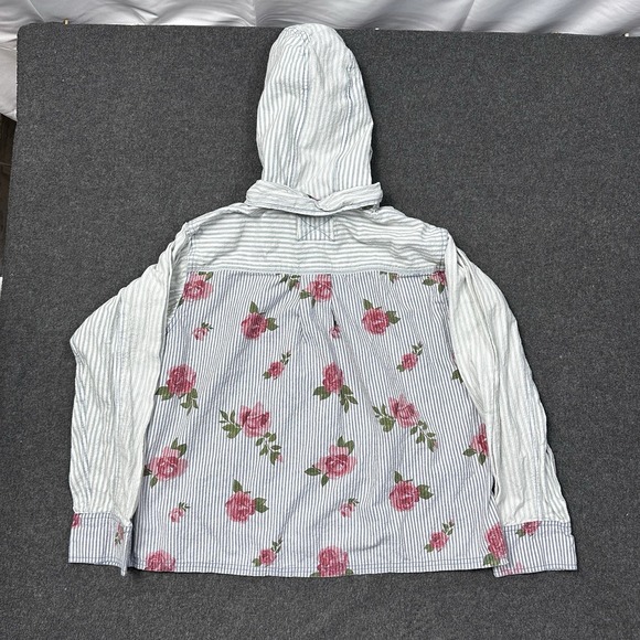 Free People We The Free Striped Floral Hooded Jacket S - Picture 6 of 7